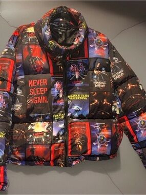 Nightmare On Elm Street Dolls Kill Puffer Jacket XL Never Sleep Again Freddy